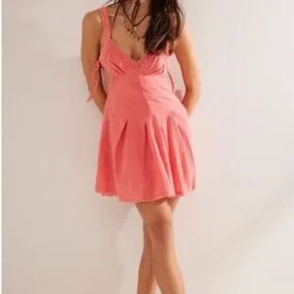 NWT Free People Vivi Mini Dress Sugar Coral‎ - Picture 2 of 10